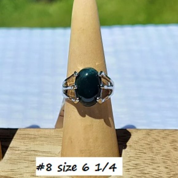 Moss Agate Gemstone Rings - Picture 9 of 10